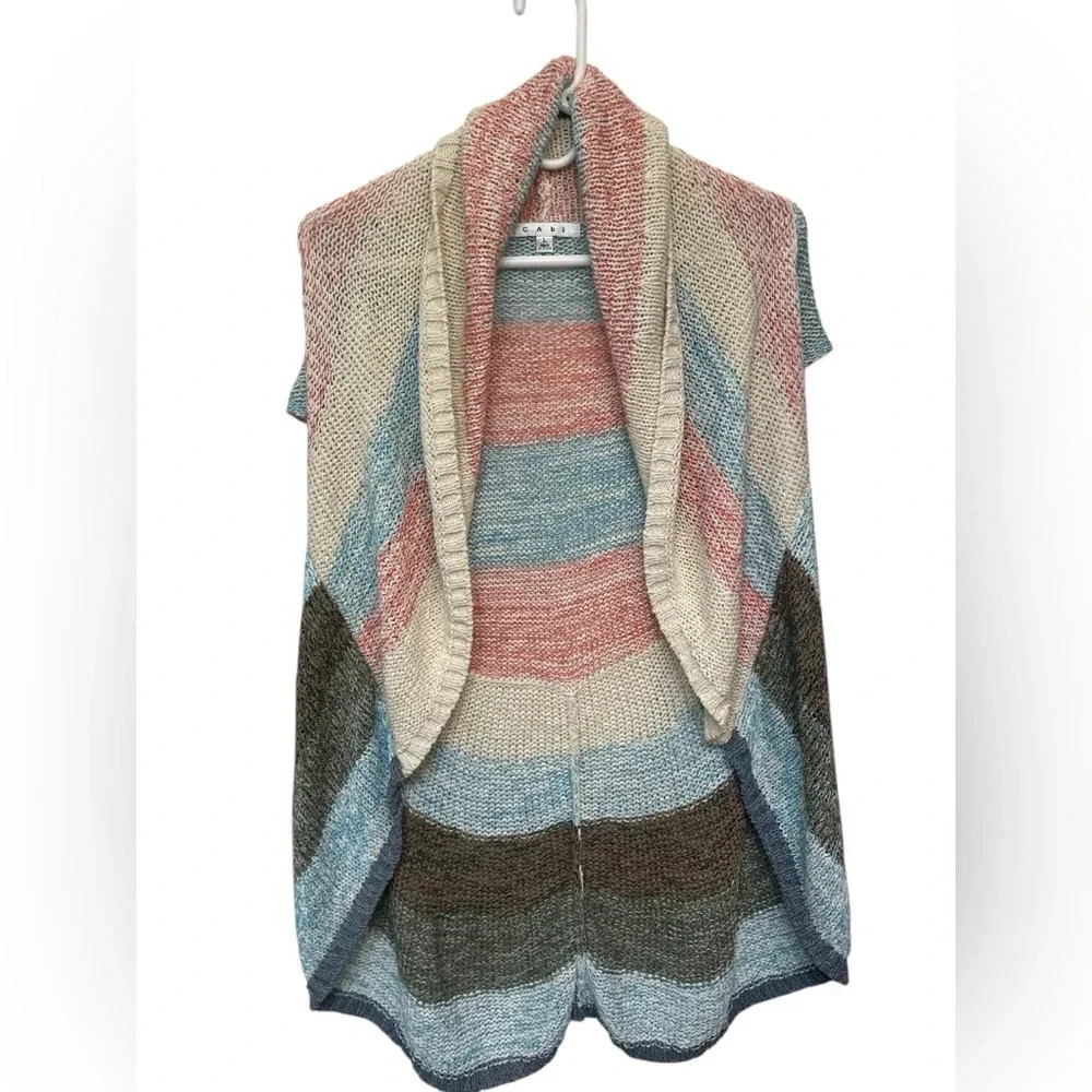 CAbi Multicolor Striped Sweater Poncho